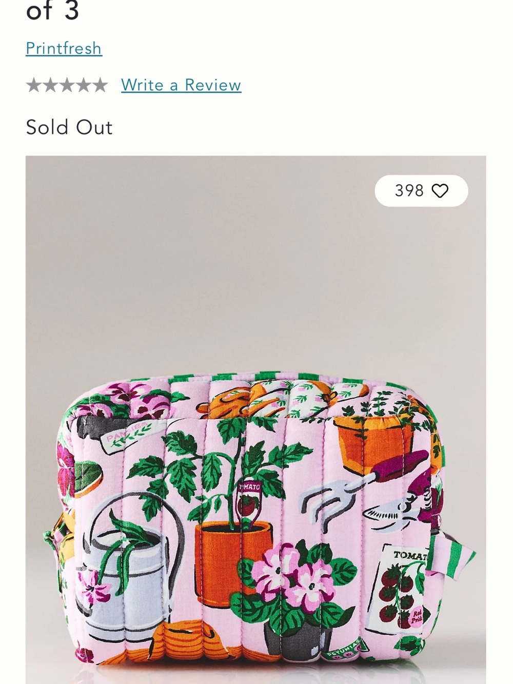 Anthropologie Printfresh Quilted Pouches - Set of 3 (no longer available on site